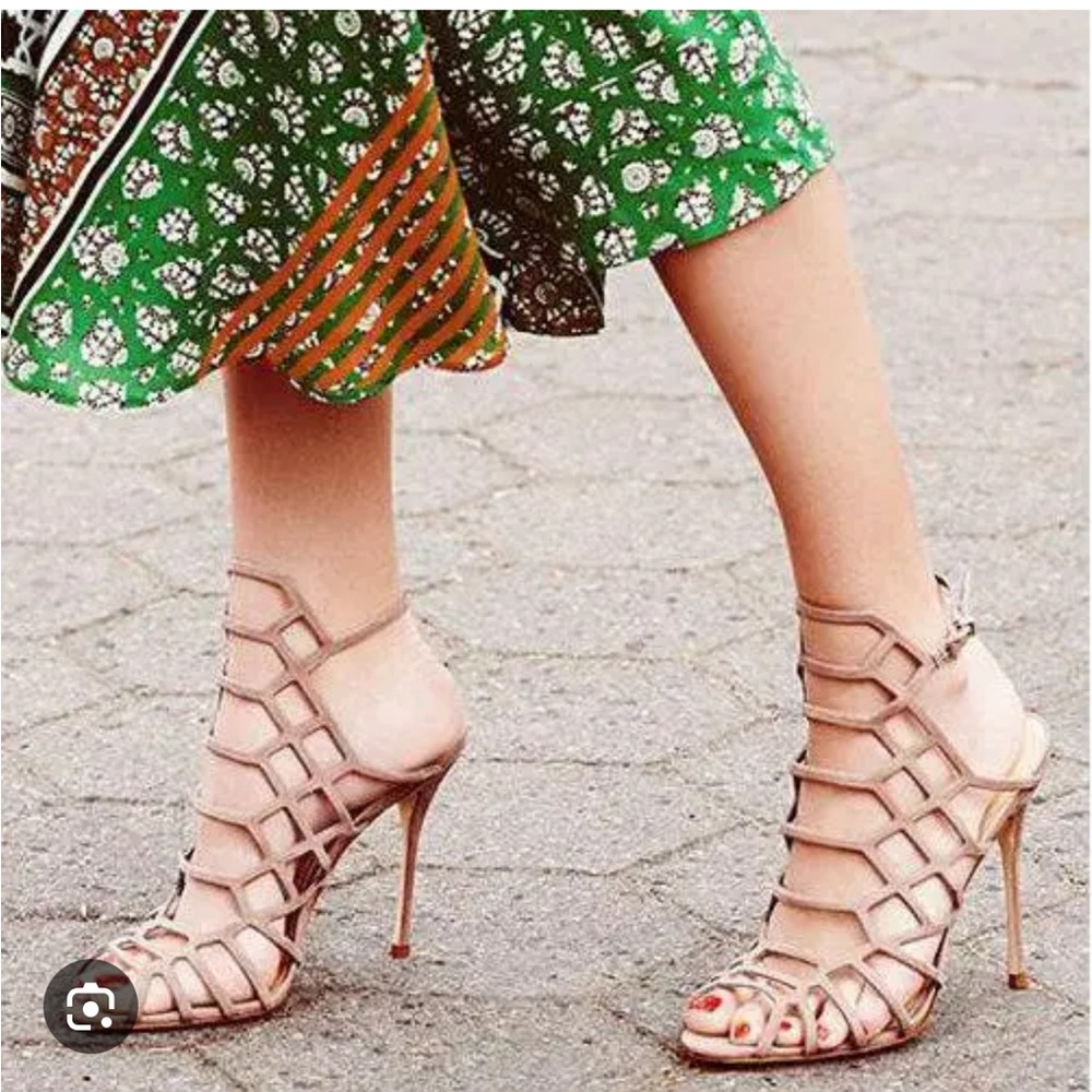 💥 Steve Madden Slithur Nude Cage Gladiator Heels Sz 6